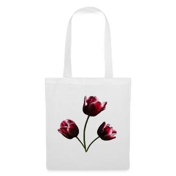 Tulpen weinrote Tulpe - Stoffbeutel - Weiß - Vorne