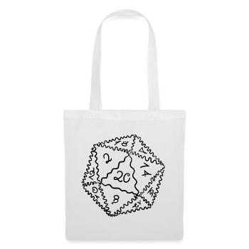 D20 Würfel - Stoffbeutel - Weiß - Vorne