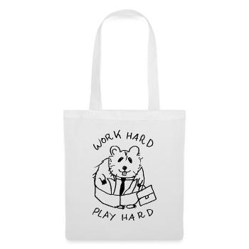 work hard play hard hamster - Stoffbeutel - Weiß - Vorne