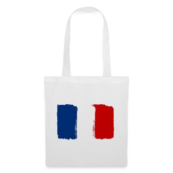 Frankreich Flagge used look - Stoffbeutel - Weiß - Vorne