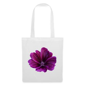 Malve violette Blüte - Stoffbeutel - Weiß - Vorne