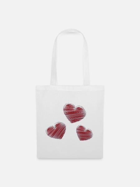 HEILIGER VALENTINSTAG. ICH LIEBE DICH. ICH LIEBE DICH. LIEBE. LIEBE - Stoffbeutel - Weiß