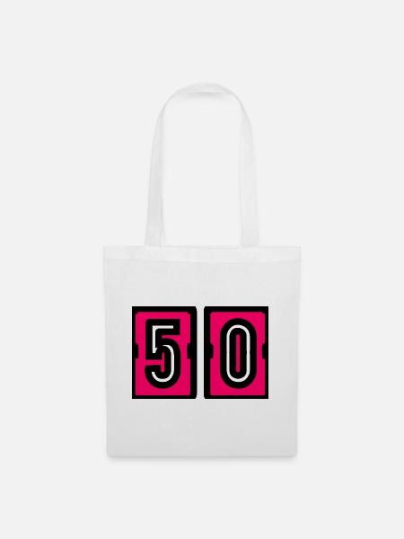 50. 50. GEBURTSTAG. GEBURTSTAG 50 JAHRE. 50 - Stoffbeutel - Weiß