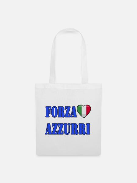 Forza Azzurri Italien Trikot - Stoffbeutel - Weiß