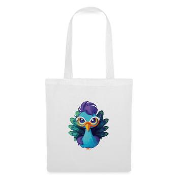 Niedlicher Pfau mit Brille Cartoon Kawaii - Stoffbeutel - Weiß - Vorne
