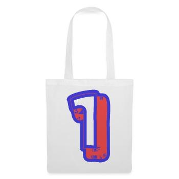 1. 1 AN. 1er ANNIVERSAIRE. ANNIVERSAIRE 1 AN - Sac en tissu - blanc - Devant
