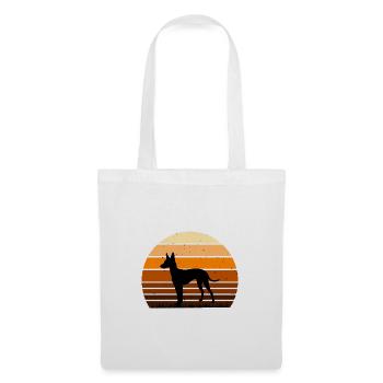 Cirneco Dell Etna Dog Love Silhouette Retro Sunset - Stoffbeutel - Weiß - Vorne