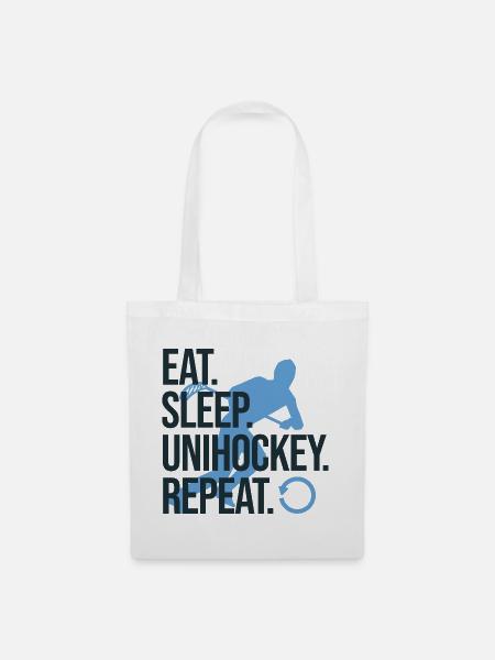 Unihockey Spieler Floorball Unihockey Spiel - Stoffbeutel - Weiß