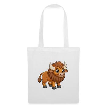 Bison Cute Mascot Cartoon Character Kawaii - Tote Bag - white - Front