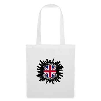 Southampton Skyline UK Flagge Reise Souvenir - Stoffbeutel - Weiß - Vorne