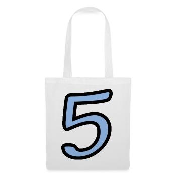 5. 5 JAHRE. 5-JÄHRIGES JUBILÄUM. 5-JÄHRIGES JUBILÄUM. 5. - Stoffbeutel - Weiß - Vorne