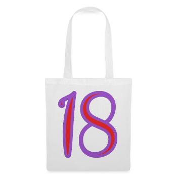 18. 18 JAHRE ALT. 18-JÄHRIGES JUBILÄUM. GEBURTSTAG 18 JAHRE. - Stoffbeutel - Weiß - Vorne