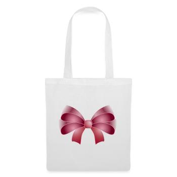 Elegante Schleife in rosa - Stoffbeutel - Weiß - Vorne