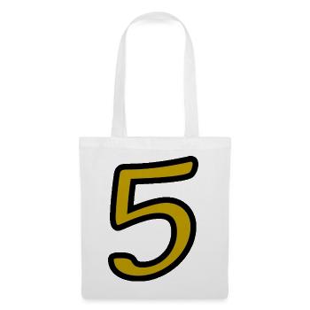 5. 5 JAHRE. 5-JÄHRIGES JUBILÄUM. 5-JÄHRIGES JUBILÄUM. 5. - Stoffbeutel - Weiß - Vorne