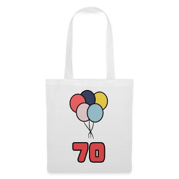 70. 70 JAHRE. 70-JÄHRIGES JUBILÄUM. GEBURTSTAG 70 JAHRE. - Stoffbeutel - Weiß - Vorne