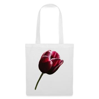 Tulpe weinrot rechts - Stoffbeutel - Weiß - Vorne