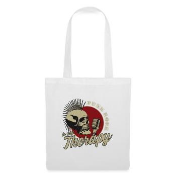 Punk Rock Is My Therapy Punkrock Punk Totenkopf - Stoffbeutel - Weiß - Vorne