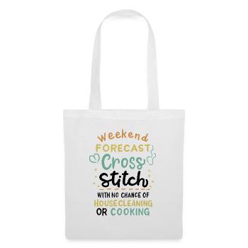 Cross Stich Handarbeiten - Stoffbeutel - Weiß - Vorne