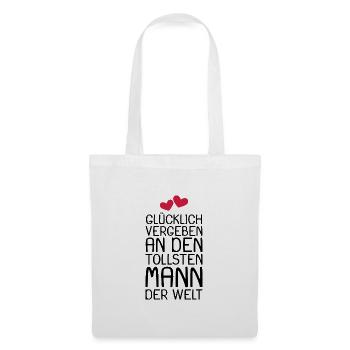 Glücklich vergeben Geschenk - Stoffbeutel - Weiß - Vorne