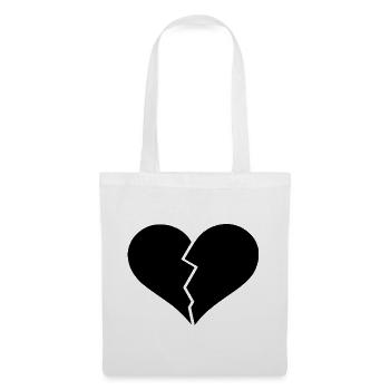 Herz zerbrochen Design gebrochenes Herz - Stoffbeutel - Weiß - Vorne
