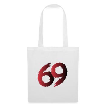 69 Symbol Zahl Neunundsechzig - Stoffbeutel - Weiß - Vorne