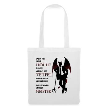 Teufel Satan Luzifer Hölle Halloween - Stoffbeutel - Weiß - Vorne