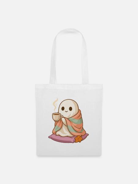 Süßes Cozy Geist Halloween Design - Stoffbeutel - Weiß