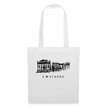 Athen Akropolis Vintage Griechenland I Love Athens - Stoffbeutel - Weiß - Vorne