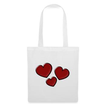 ICH LIEBE DICH. ICH LIEBE DICH. LIEBE. LIEBE. HERZ - Stoffbeutel - Weiß - Vorne