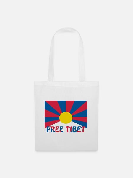 free tibet flagge - Stoffbeutel - Weiß