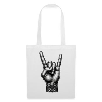 Rock on Hand with Devils Horns - Tote Bag - white - Front