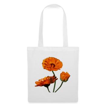 Ringelblumen Ringelblume orangene Blumen - Stoffbeutel - Weiß - Vorne