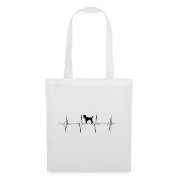 Herzschlag Pudel - EKG Linie mit Hund - Stoffbeutel - Weiß - Vorne