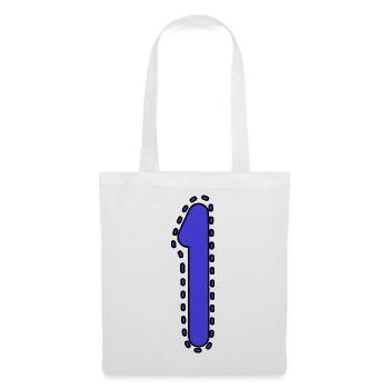 1. 1 AN. 1er ANNIVERSAIRE. ANNIVERSAIRE 1 AN - Sac en tissu - blanc - Devant