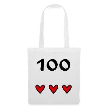 100. 100 JAHRE. 100-JÄHRIGES JUBILÄUM. 100. GEBURTSTAG - Stoffbeutel - Weiß - Vorne