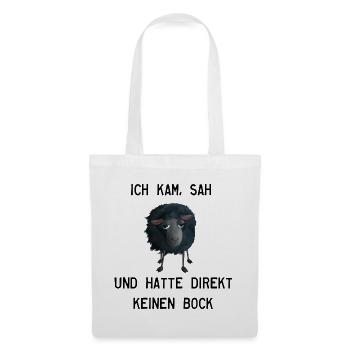 Schwarzes Schaf - Ich kam, sah, hatte keinen Bock - Stoffbeutel - Weiß - Vorne