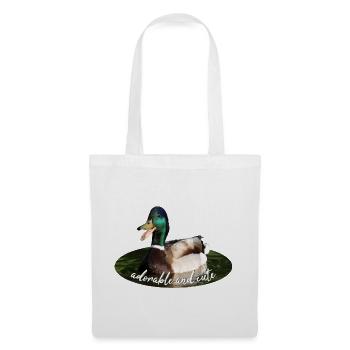 Ente Stockente - Stoffbeutel - Weiß - Vorne