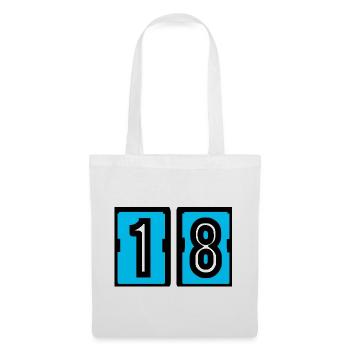 18. 18. GEBURTSTAG. GEBURTSTAG 18 JAHRE. 18 - Stoffbeutel - Weiß - Vorne