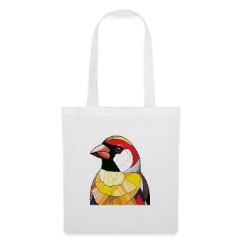 Stieglitz Buntes Aquarell Tier Illustration - Stoffbeutel - Weiß - Vorne