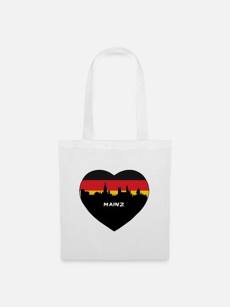 Mainz Deutschland Flagge Skyline Reise Souvenir - Stoffbeutel - Weiß