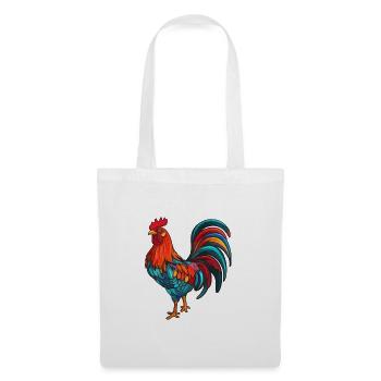 Hahn Niedliche Karikatur Kawaii Aquarell Tier Haustier - Stoffbeutel - Weiß - Vorne