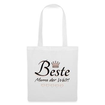Beste Mama der Welt Sprüche Geschenk u.a Muttertag - Stoffbeutel - Weiß - Vorne