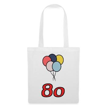 80. 80 ANS. 80e ANNIVERSAIRE. ANNIVERSAIRE 80 ANS. - Sac en tissu - blanc - Devant