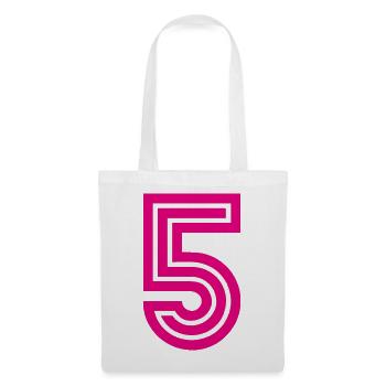 5. 5 JAHRE. 5-JÄHRIGES JUBILÄUM. 5-JÄHRIGES JUBILÄUM. 5. - Stoffbeutel - Weiß - Vorne