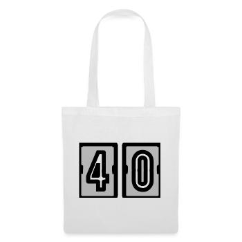 40. 40. GEBURTSTAG. GEBURTSTAG 40 JAHRE. 40 - Stoffbeutel - Weiß - Vorne