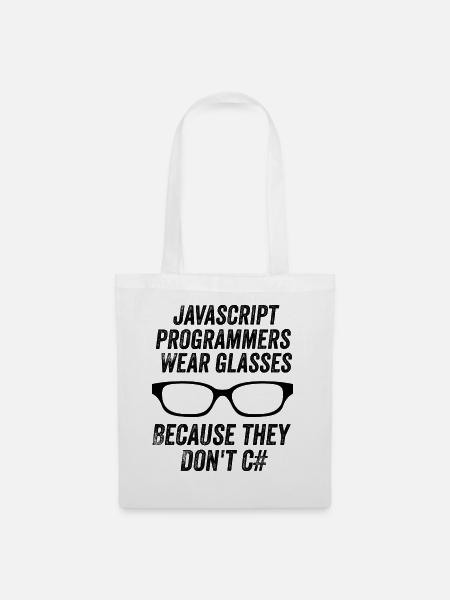 Lustige Javascript-Programmierer - Stoffbeutel - Weiß