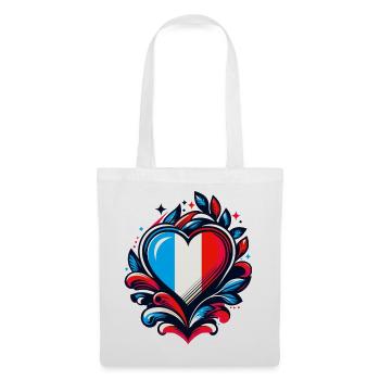 Heart French Flag - Tote Bag - white - Front