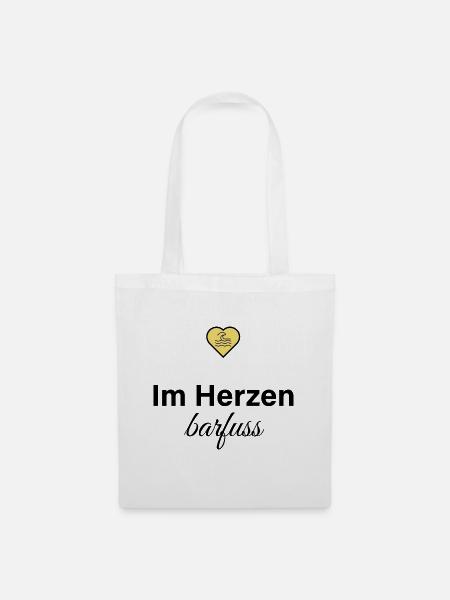 im herzen barfuss - Stoffbeutel - Weiß