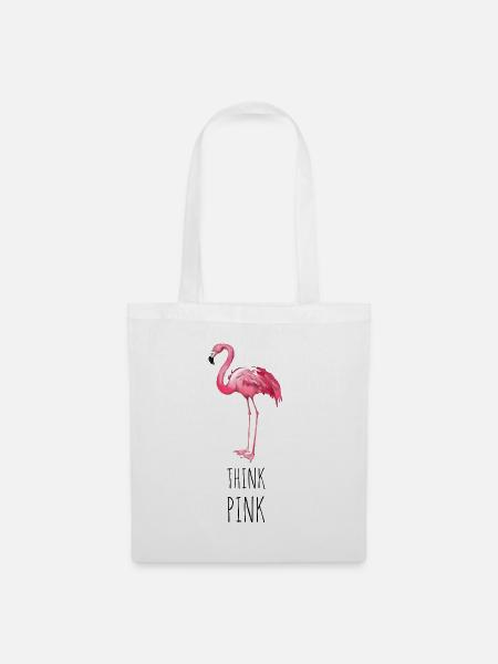 FLAMINGO. THINK PINK - Stoffbeutel - Weiß