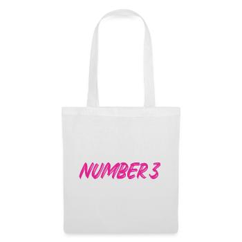Numéro 3 - trois - troisième - troisième - 3 - numéro 3 - Sac en tissu - blanc - Devant
